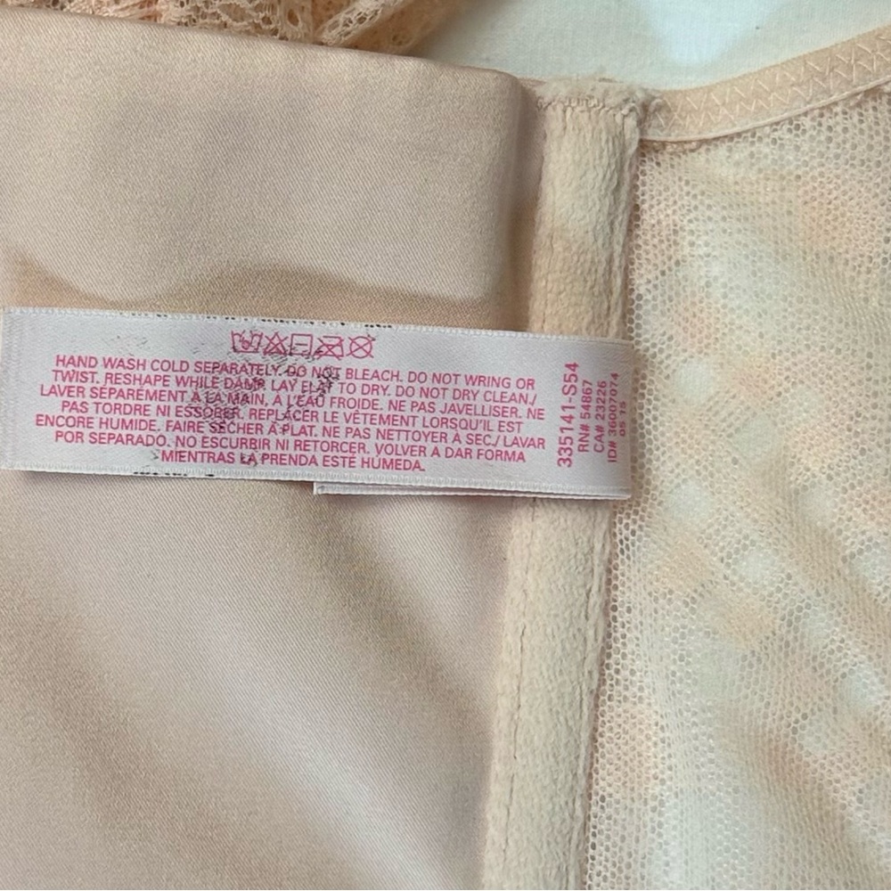 Victoria's Secret Lace Corset Blush Pink High Neck Side Zip Size 34B Romantic - Picture 13 of 13